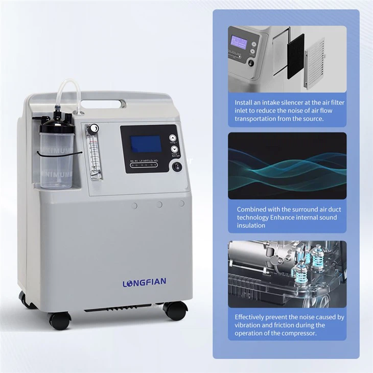 טיפול ביתי בדרגה רפואית 5L ריכוז חמצן עם חמצן טוהר גבוה